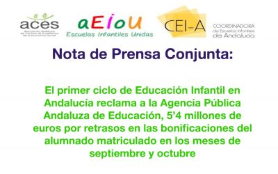 Nota de Prensa – El primer ciclo de educación infantil reclama a la APAE el pago de sus atrasos