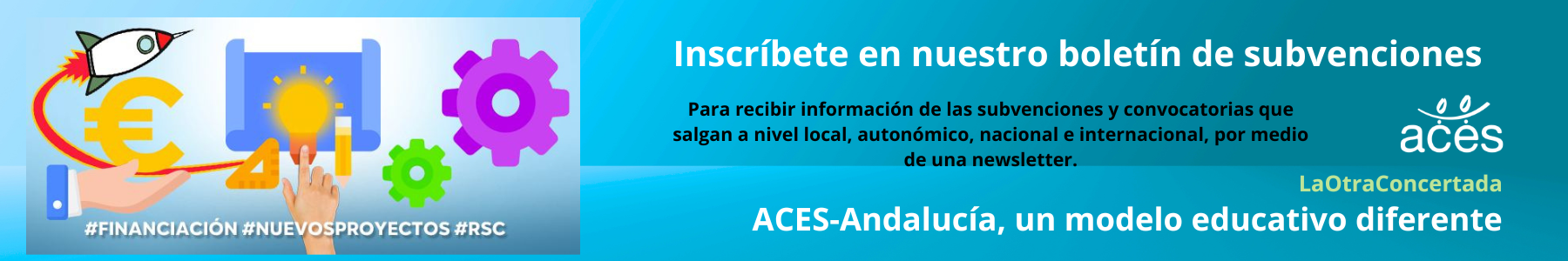 Banner Recibir boletín subvenciones Inscríbete en boletín de subvenciones