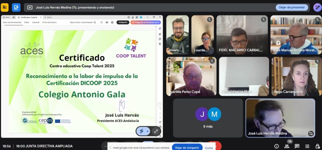 Certificado CooopTalent 2025 Antonio Gala