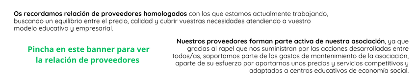 2026 Banner - Relación Proveedores homologados Relación de proveedores ACES