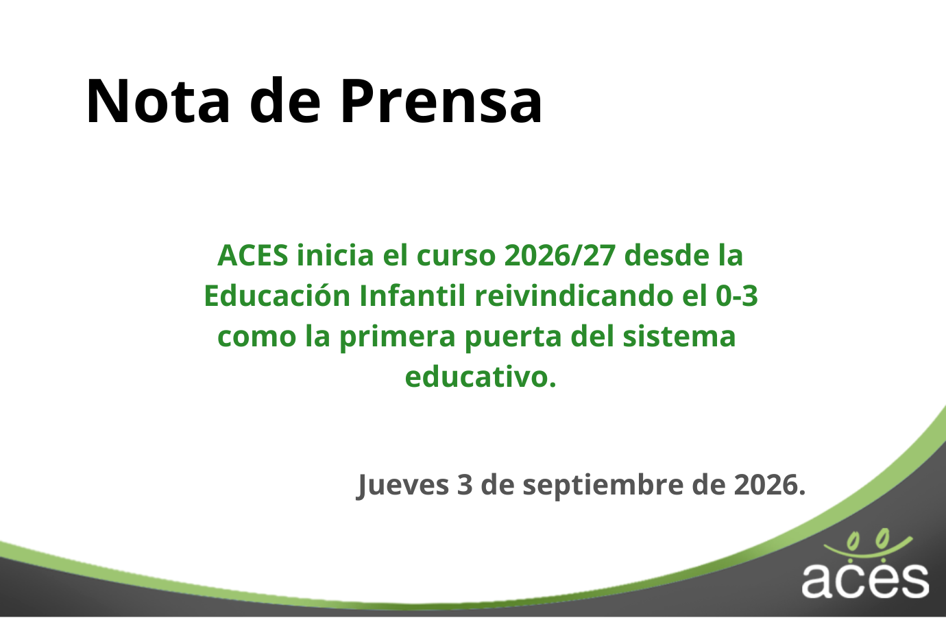 NP – ACES reivindica la importancia de la educación infantil